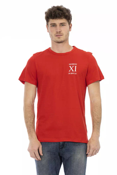 Bikkembergs Red Cotton Men T-Shirt BI-22065 Bikkembergs Red Cotton Men T-Shirt BI-22065