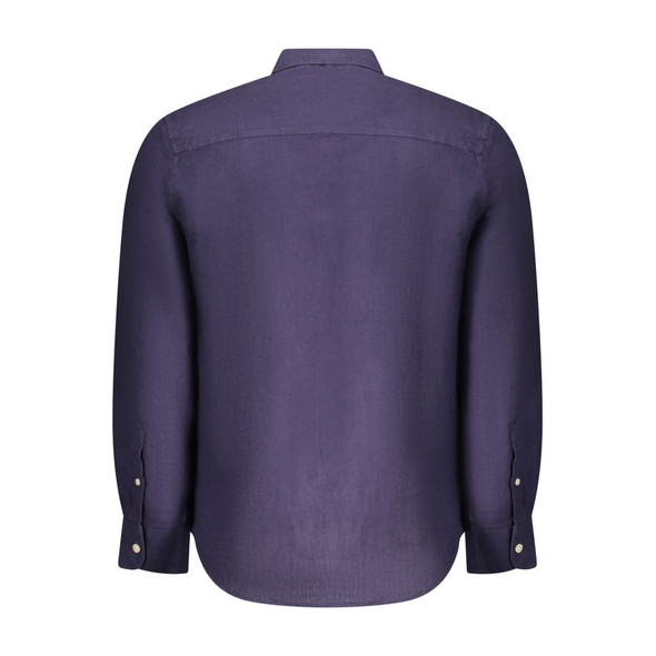 North Sails Blue Linen Men Shirt NO-38636 North Sails Blue Linen Men Shirt NO-38636