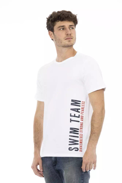 Bikkembergs White Cotton Men T-Shirt BI-22062 Bikkembergs White Cotton Men T-Shirt BI-22062