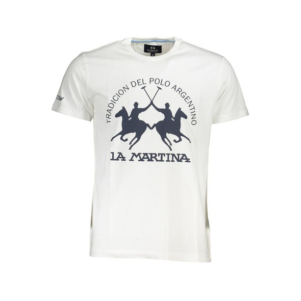 La Martina White Cotton Men T-Shirt LA-37732 La Martina White Cotton Men T-Shirt LA-37732