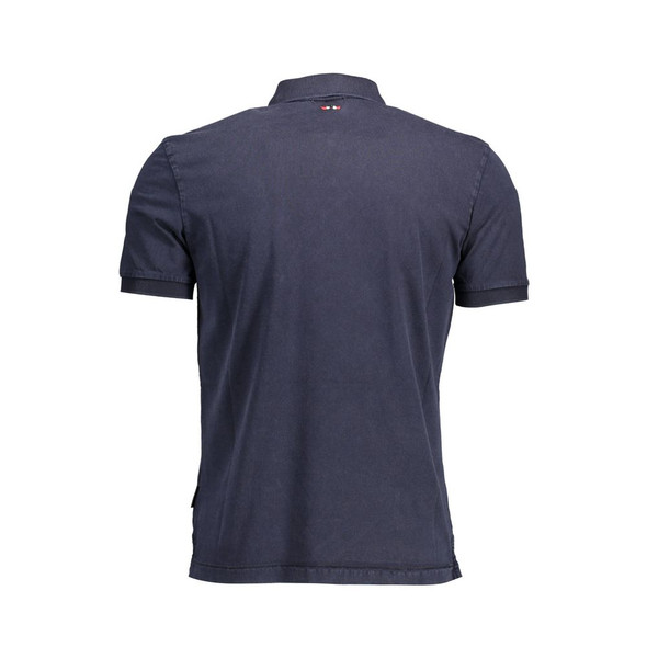 Napapijri Blue Cotton Men Polo Shirt NA-37817 Napapijri Blue Cotton Men Polo Shirt NA-37817