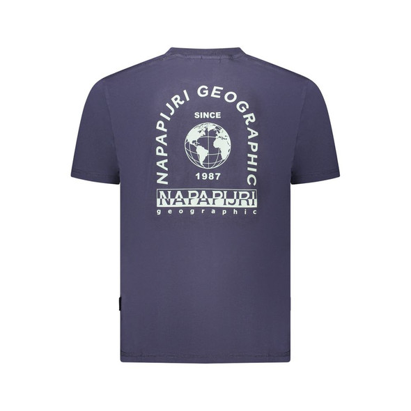 Napapijri Blue Cotton Men T-Shirt NA-35897 Napapijri Blue Cotton Men T-Shirt NA-35897