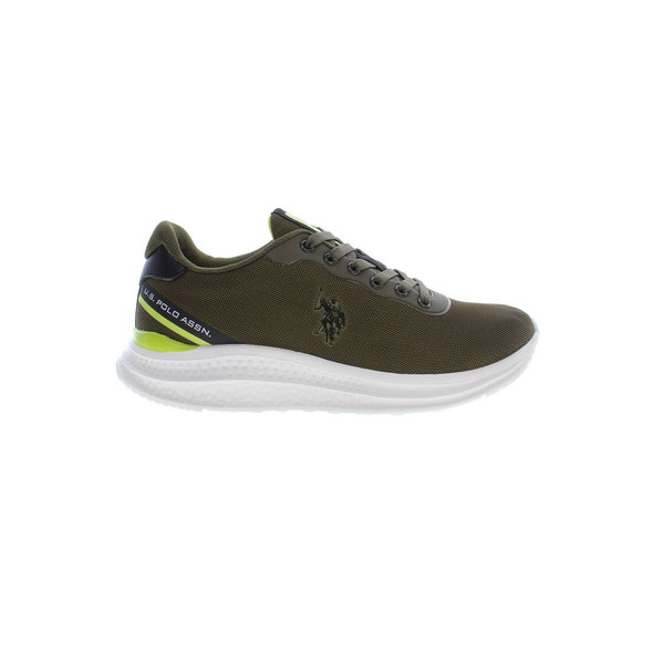 Green Polyester Men Sneaker US-37664 Green Polyester Men Sneaker US-37664
