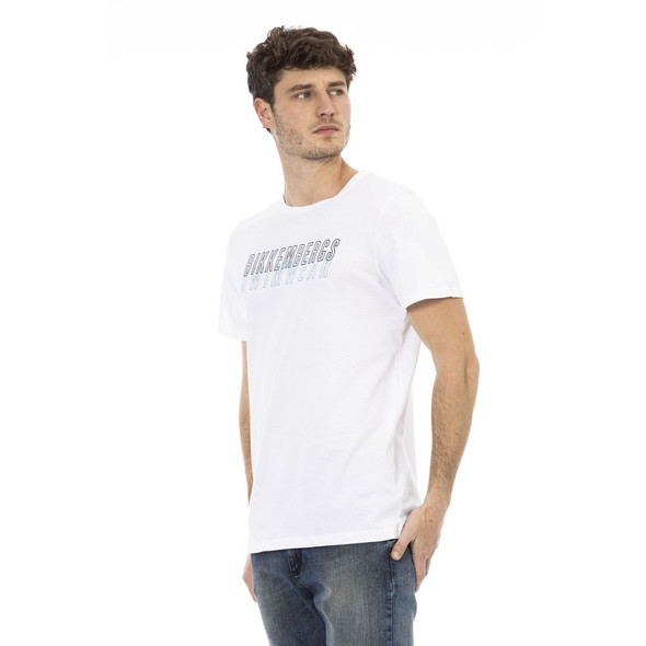 Bikkembergs White Cotton Men T-Shirt Bikkembergs White Cotton Men T-Shirt