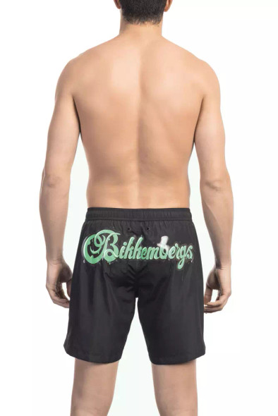 Black Polyester Men Swim Short Black Polyester Men Swim Short