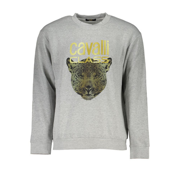 Elegant Gray Crew Neck Designer Sweatshirt Elegant Gray Crew Neck Designer Sweatshirt