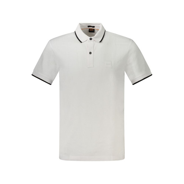 Hugo Boss White Cotton Polo Shirt BO-33092 Hugo Boss White Cotton Polo Shirt BO-33092