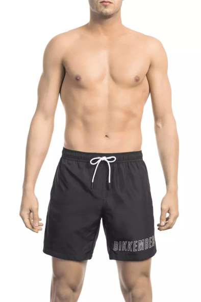 Black Polyester Men's Swim Short Black Polyester Men's Swim Short