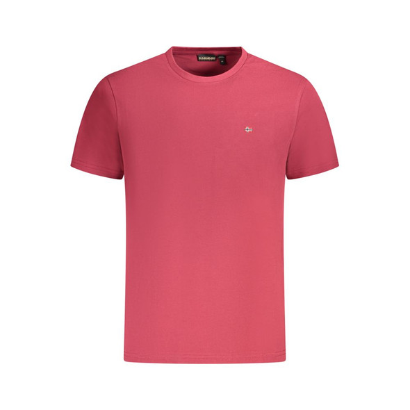 Napapijri Red Cotton Men T-Shirt NA-35699 Napapijri Red Cotton Men T-Shirt NA-35699