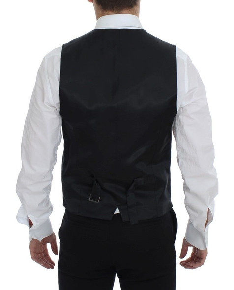 Dolce & Gabbana Gray Striped Wool Single Breasted Vest GSS12007 Dolce & Gabbana Gray Striped Wool Single Breasted Vest GSS12007