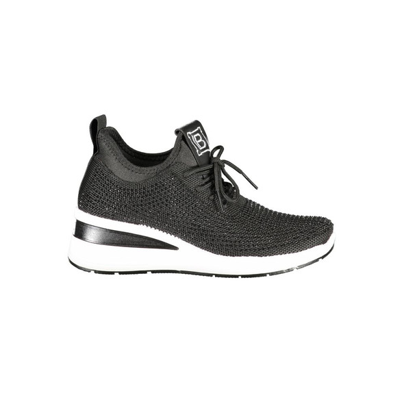 Black Polyester Women Sneaker LA-36486 Black Polyester Women Sneaker LA-36486