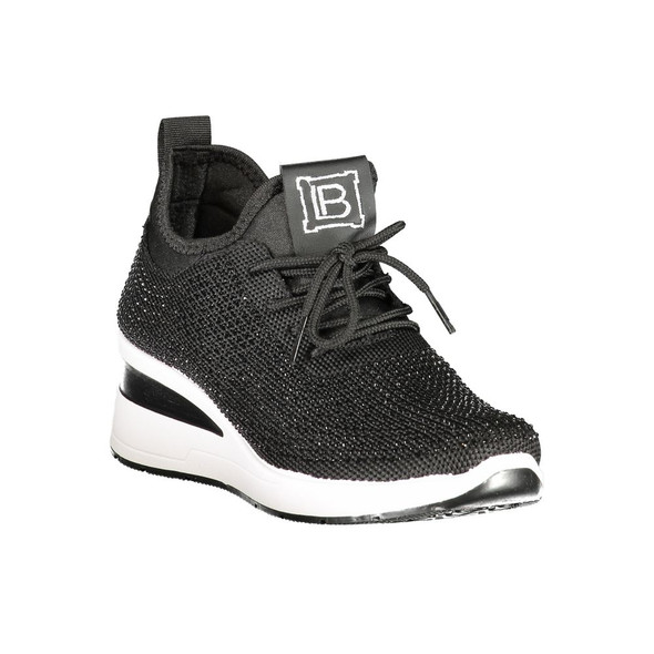 Black Polyester Women Sneaker LA-36486 Black Polyester Women Sneaker LA-36486