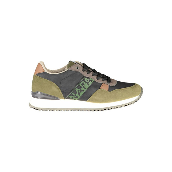 Green Polyester Men Sneaker NA-37429 Green Polyester Men Sneaker NA-37429
