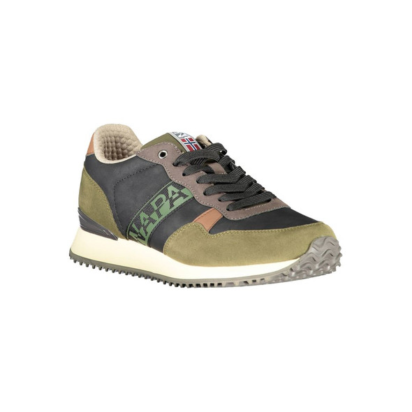 Green Polyester Men Sneaker NA-37429 Green Polyester Men Sneaker NA-37429