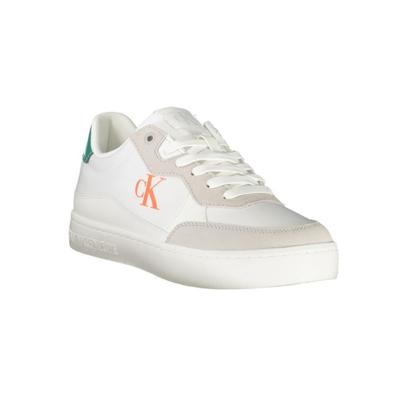 Calvin Klein White Leather Men Sneaker CA-39385 Calvin Klein White Leather Men Sneaker CA-39385