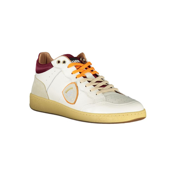 Blauer Sleek White Sneakers with Contrast Accents Blauer Sleek White Sneakers with Contrast Accents