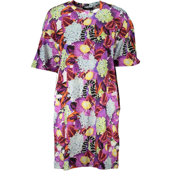 Cavalli Class Purple Cotton Dress Cavalli Class Purple Cotton Dress