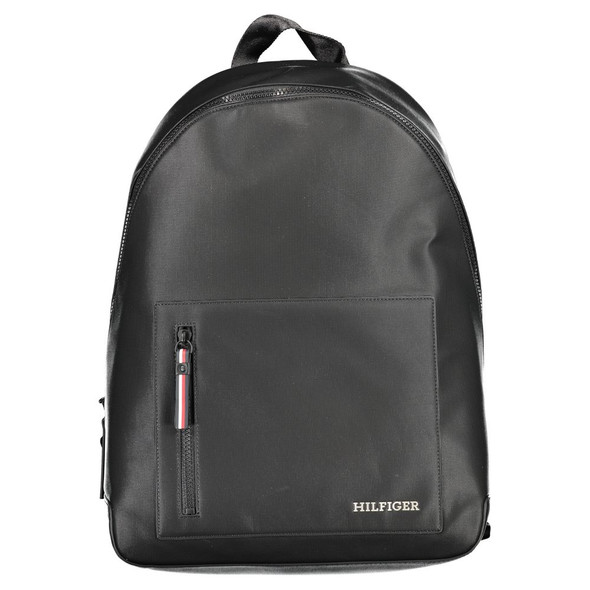 Tommy Hilfiger Black Polyester Backpack TO-30689 Tommy Hilfiger Black Polyester Backpack TO-30689