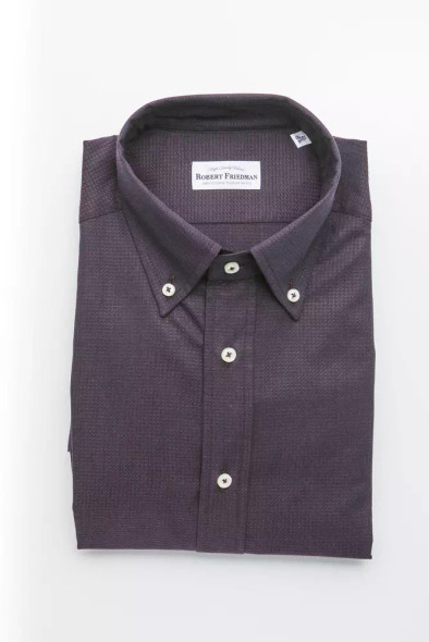 Robert Friedman Black Cotton Men Shirt RO-20456 Robert Friedman Black Cotton Men Shirt RO-20456