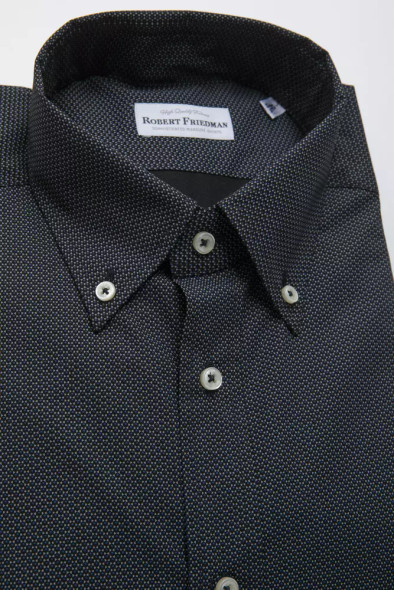 Robert Friedman Black Cotton Men's Shirt RO-20458 Robert Friedman Black Cotton Men's Shirt RO-20458