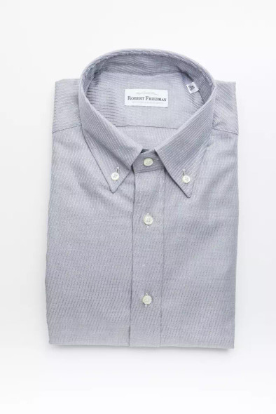 Robert Friedman Beige Cotton Men Shirt RO-20454 Robert Friedman Beige Cotton Men Shirt RO-20454