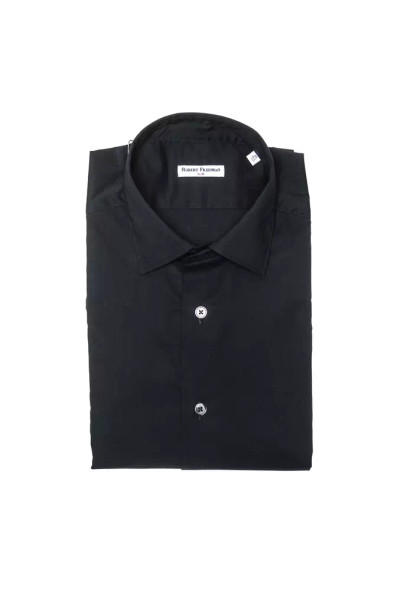 Black Cotton Men's Shirt RO-20423 Black Cotton Men's Shirt RO-20423