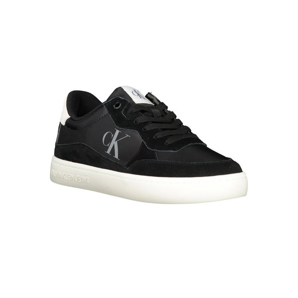 Black Polyester Men Sneaker CA-33610 Black Polyester Men Sneaker CA-33610