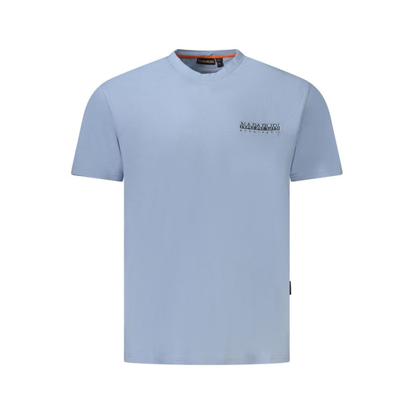 Napapijri Light Blue Cotton Men T-Shirt Napapijri Light Blue Cotton Men T-Shirt