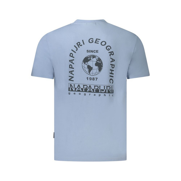 Napapijri Light Blue Cotton Men T-Shirt Napapijri Light Blue Cotton Men T-Shirt