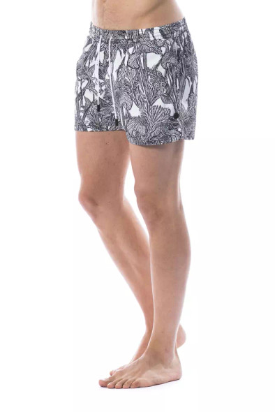 Roberto Cavalli Sport Black Polyester Men's Swim Trunk RO-13750 Roberto Cavalli Sport Black Polyester Men's Swim Trunk RO-13750