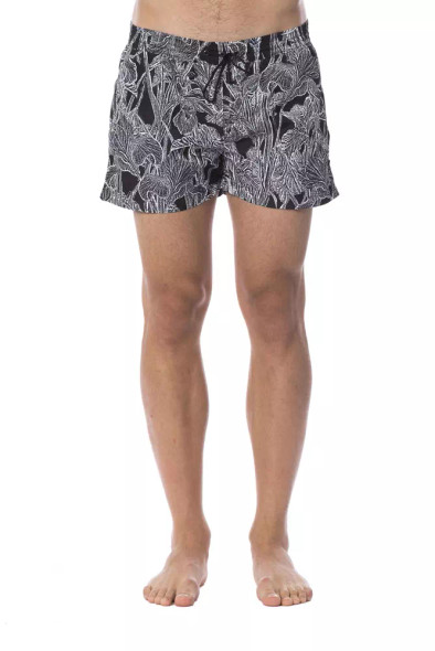 Roberto Cavalli Sport Black Polyester Men Swimsuit Roberto Cavalli Sport Black Polyester Men Swimsuit