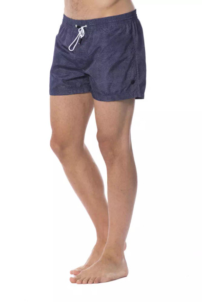 Blue Polyester Men's Swim Trunk Blue Polyester Men's Swim Trunk