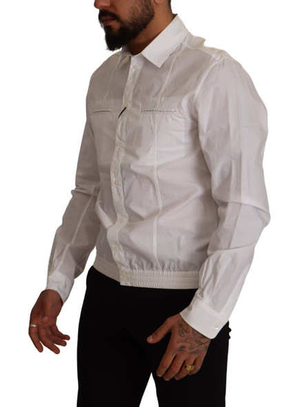 Dolce & Gabbana White Cotton Button Down Men Collared Shirt Dolce & Gabbana White Cotton Button Down Men Collared Shirt