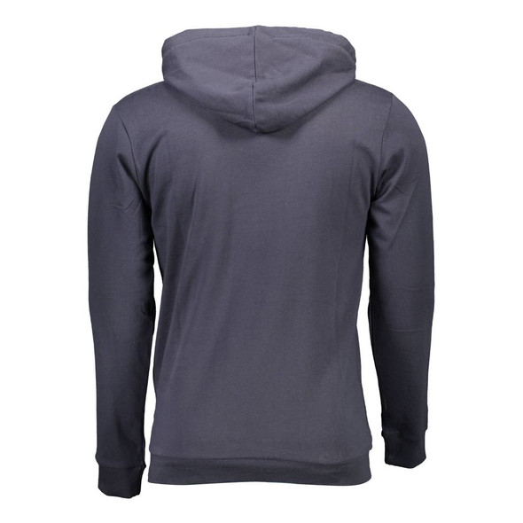 Sergio Tacchini Blue Cotton Men Sweater with Hood Sergio Tacchini Blue Cotton Men Sweater with Hood