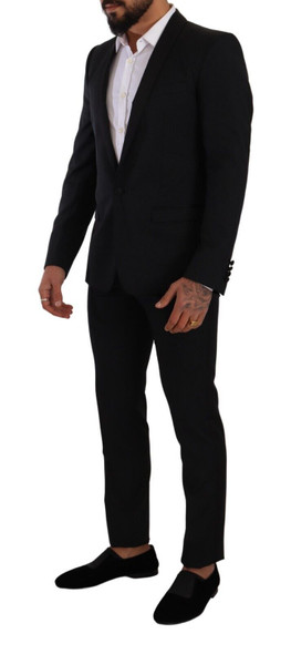 Dolce & Gabbana Black Fantasy GOLD Wool Slim Fit 2 Piece Suit Dolce & Gabbana Black Fantasy GOLD Wool Slim Fit 2 Piece Suit