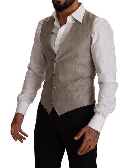 Beige Wool Single Breasted Waistcoat Vest Beige Wool Single Breasted Waistcoat Vest