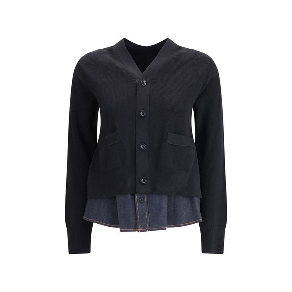 Sacai Cardigan with denim panel Sacai Cardigan with denim panel