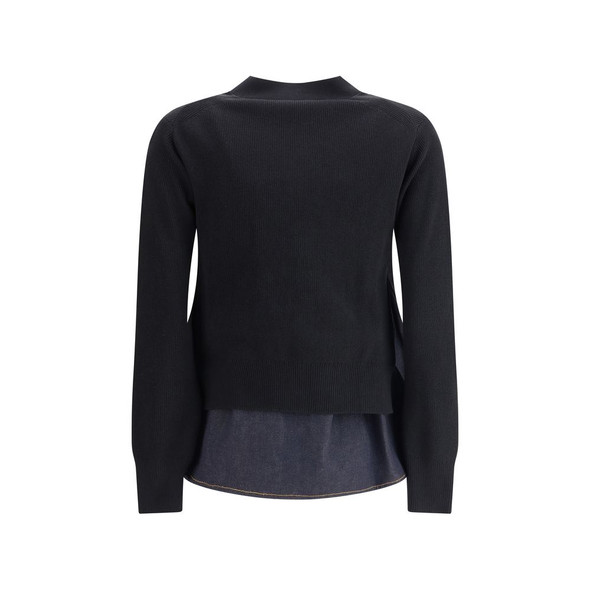 Sacai Cardigan with denim panel Sacai Cardigan with denim panel