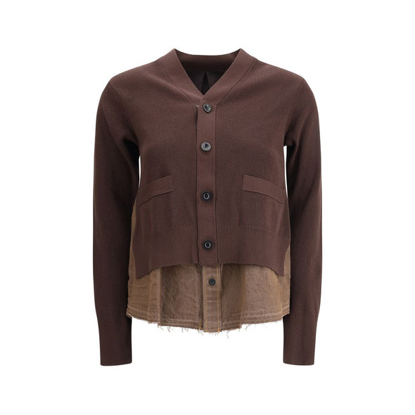 Sacai Cardigan with denim panel SA2507968601BB Sacai Cardigan with denim panel SA2507968601BB