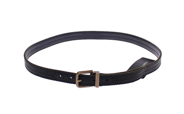 Blue Leather Logo Belt Blue Leather Logo Belt