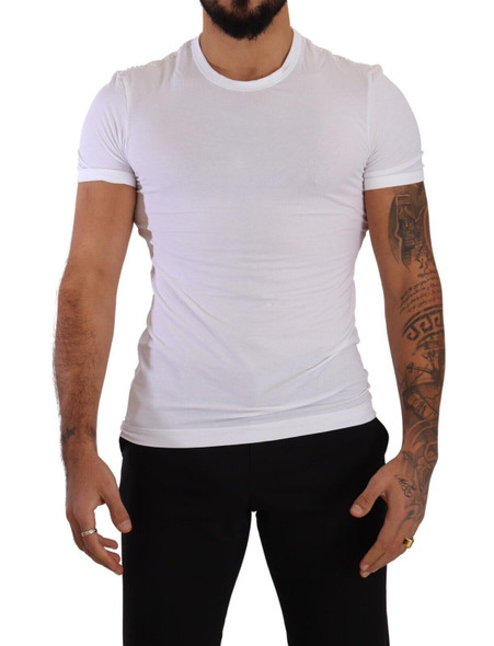 White Round Neck Cotton Stretch T-shirt Underwear White Round Neck Cotton Stretch T-shirt Underwear
