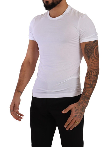 White Round Neck Cotton Stretch T-shirt Underwear White Round Neck Cotton Stretch T-shirt Underwear