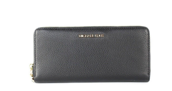 Jet Set Travel Large Black Pebble Leather Continental Wrist Wallet Jet Set Travel Large Black Pebble Leather Continental Wrist Wallet