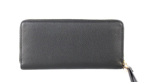 Jet Set Travel Large Black Pebble Leather Continental Wrist Wallet Jet Set Travel Large Black Pebble Leather Continental Wrist Wallet