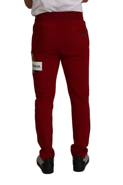 Red Cotton Logo Patch Sweatpants Jogging Pants Red Cotton Logo Patch Sweatpants Jogging Pants