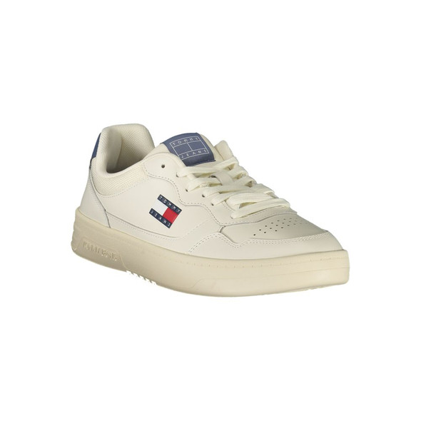 Tommy Hilfiger White Leather Men Sneaker TO-39396 Tommy Hilfiger White Leather Men Sneaker TO-39396