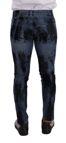 Blue Black Cotton Skinny Denim Jeans Blue Black Cotton Skinny Denim Jeans
