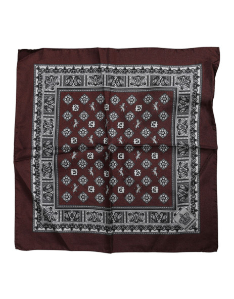 Dolce & Gabbana Bordeaux Bandana Silk Square Handkerchief Scarf Dolce & Gabbana Bordeaux Bandana Silk Square Handkerchief Scarf