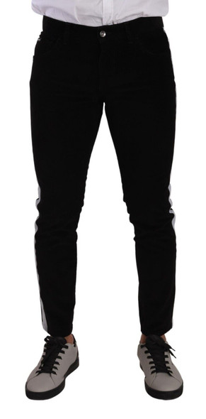 Black Cotton Stretch Skinny Corduroy Jeans Black Cotton Stretch Skinny Corduroy Jeans