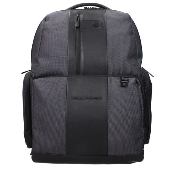 Piquadro Gray Nylon Backpacks Piquadro Gray Nylon Backpacks